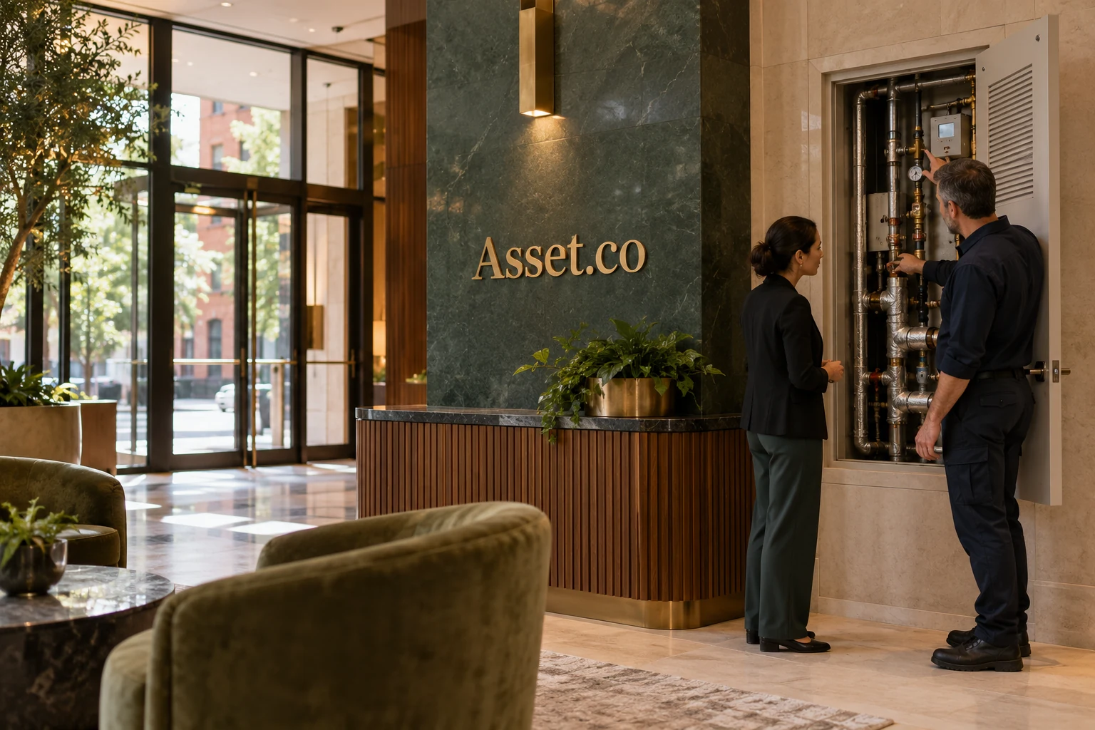 A property asset manager illustrated in an architectural ownership setting